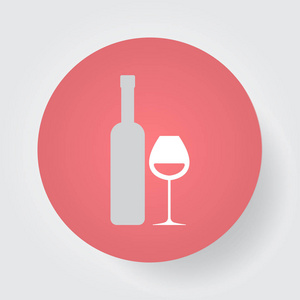 葡萄酒图标隔离在白色背景上