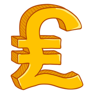 卡通黄金货币标志土耳其里拉符号孤立于白色背景照片