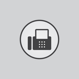 传真图标隔离在白色背景上照片