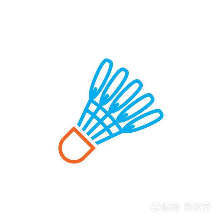 毽子图标隔离在白色背景上