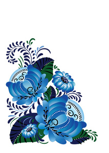 装饰组合与蓝色花