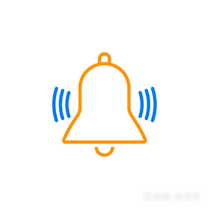 铃声线图标报警轮廓矢量标志图示线形象形图隔离白色