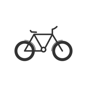 自行车图标隔离在白色背景上