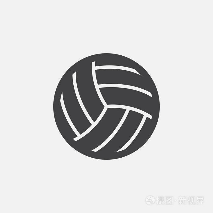 排球图标隔离在白色背景上