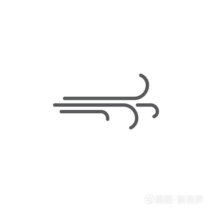 微风图标隔离在白色背景上