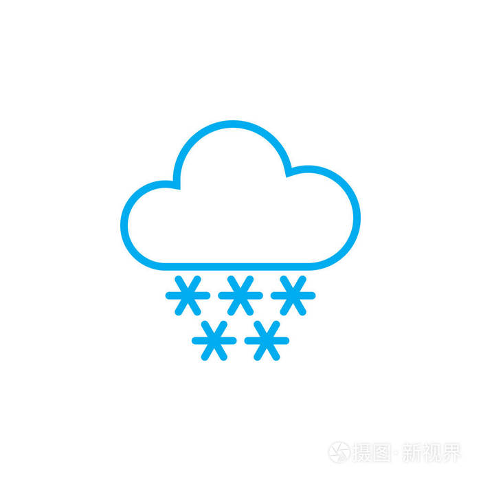 白色背景下的雪天气图标