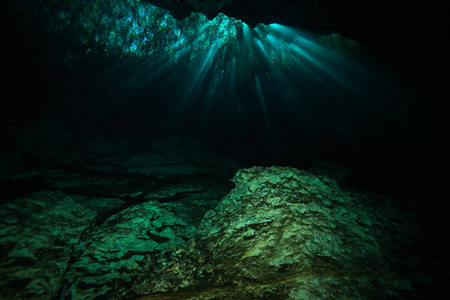 墨西哥海底洞穴水下图像