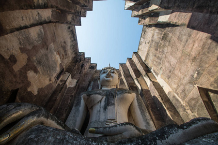 苏科泰历史公园的WatSri Chum寺。 苏科泰，这是联合国教科文组织宣布为世界遗产地。