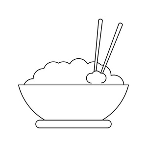 黑白筷子饭碗照片