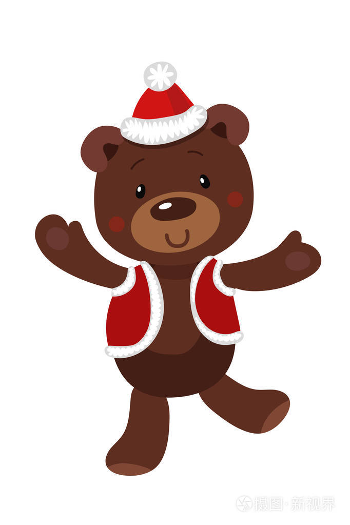 可爱的圣诞熊向量例证在白色背景