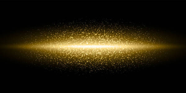 金色闪光, 闪闪发光的尘埃粒子爆裂背景, 矢量金色闪光耀斑发光线