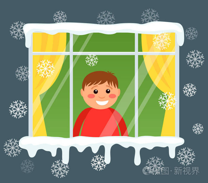 街道边的雪降.被隔绝的平的向量例证