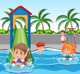 儿童在水上乐园