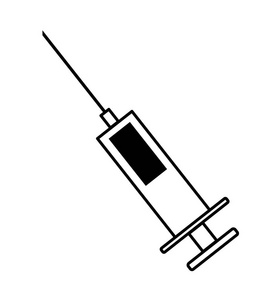 抗生素剪影注射器图标平向量例证查出在白色照片