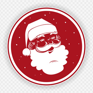 圣诞老人头白色在一个圆的红色框架