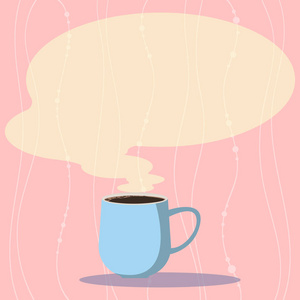 商业概念空模板复制空间隔离海报优惠券宣传材料杯矢量杯热咖啡与空白颜色语音泡泡作为蒸汽图标
