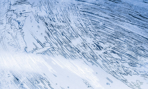冬季背景, 冻结玻璃从强烈的霜冻, 冰纹理 o
