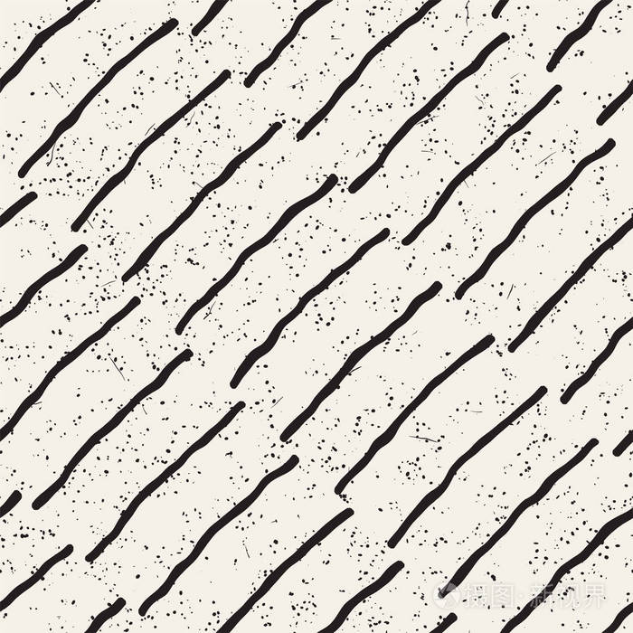 简单的墨迹几何图案.黑白描边背景.手工绘制的墨迹纹理为您设计