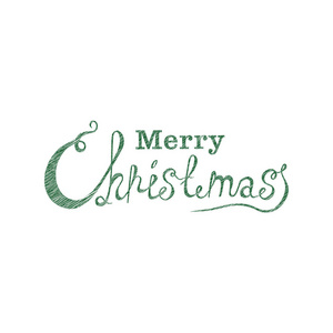 圣诞快乐矢量文字书法字体设计卡模板.节日贺卡海报的创意排版。书法字体风格旗帜。绿色。