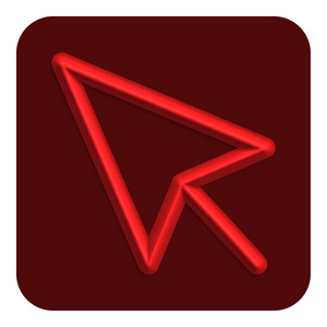 红线霓虹灯箭头网络图标，矢量插图设计符号