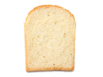 在白色背景查出的一个切片吐司面包