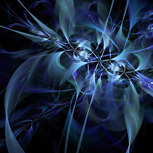 蓝色抽象花瓣花朵动态未来背景