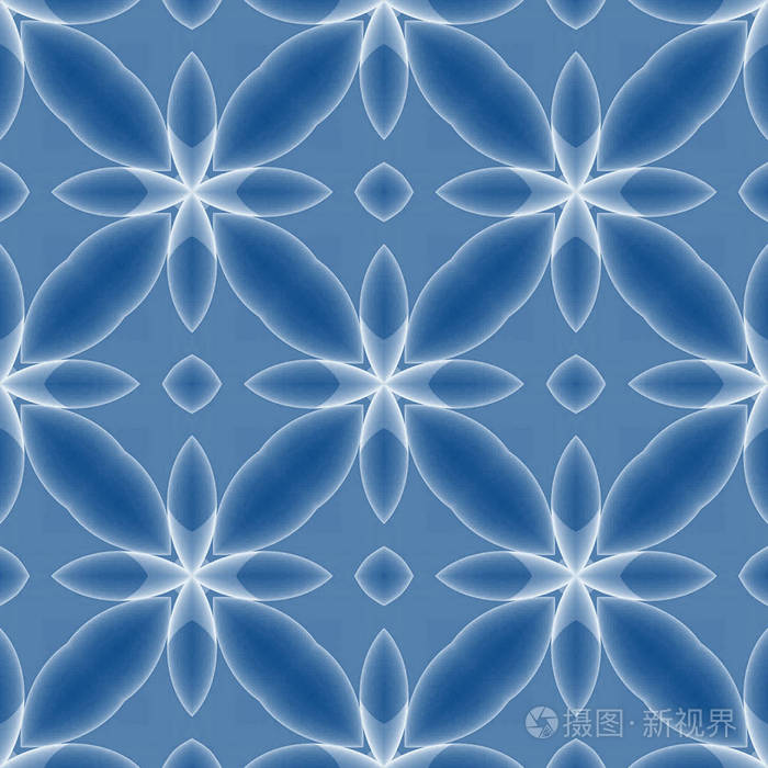 抽象蓝色重复形状无缝图案