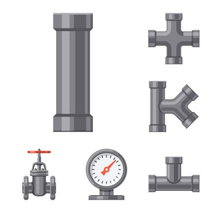 管道和管标识的隔离对象。用于 web 的管道和管线库存符号的收集