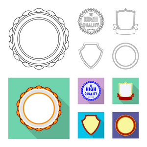 会徽和徽章图标的矢量设计。网站会徽和贴纸股票符号的收集