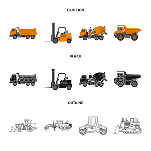 构建和构造符号的矢量设计。一套建筑和机械载体图标为股票