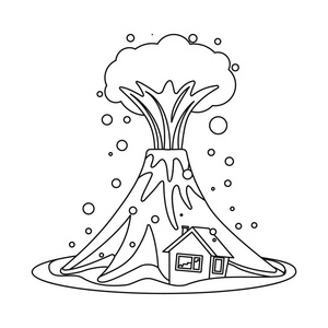 自然和灾害标志的孤立对象. 一组自然和风险股票向量插图.照片