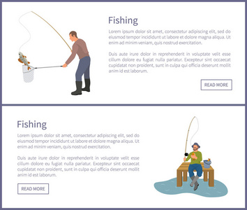 渔民从平台和银行钓鱼