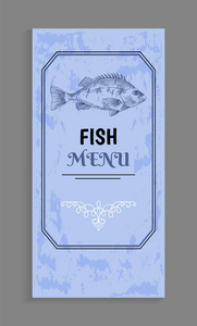 优雅的设计鱼菜单与旋转和框架图片