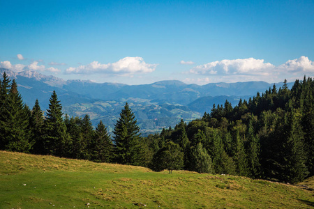 喀尔巴阡山脉孟特尼格林山脉夏季全景