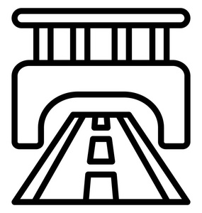 桥梁公路隔离矢量图标，可方便修改或编辑