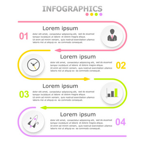 矢量抽象插图。 信息图表。 四个选项。