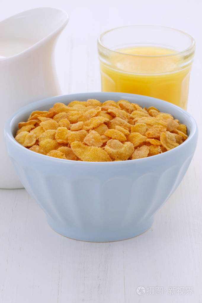 美味营养的早餐玉米片复古复古造型