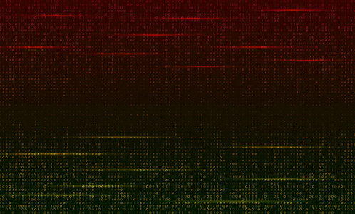 屏幕上的二进制矩阵代码流。 计算机矩阵的数字。