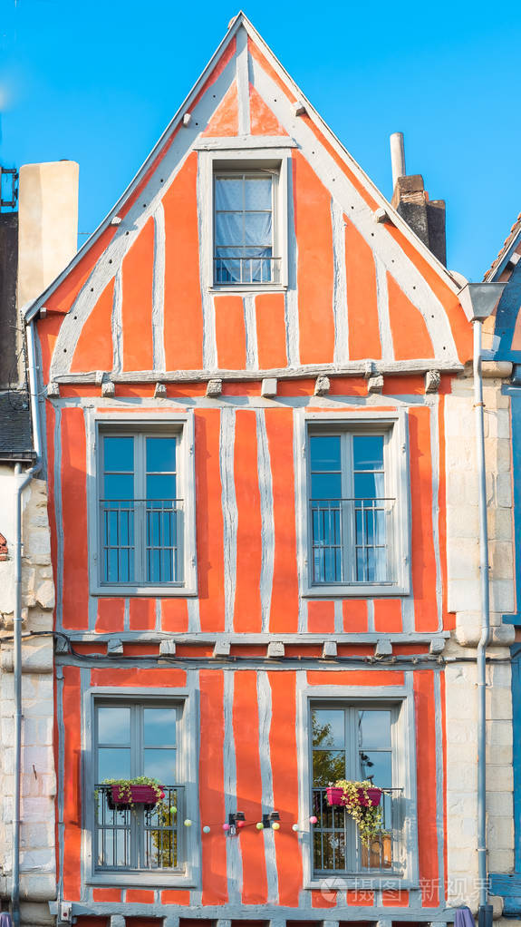 凡尼斯布列塔尼老半蒂姆堡房屋典型的正面