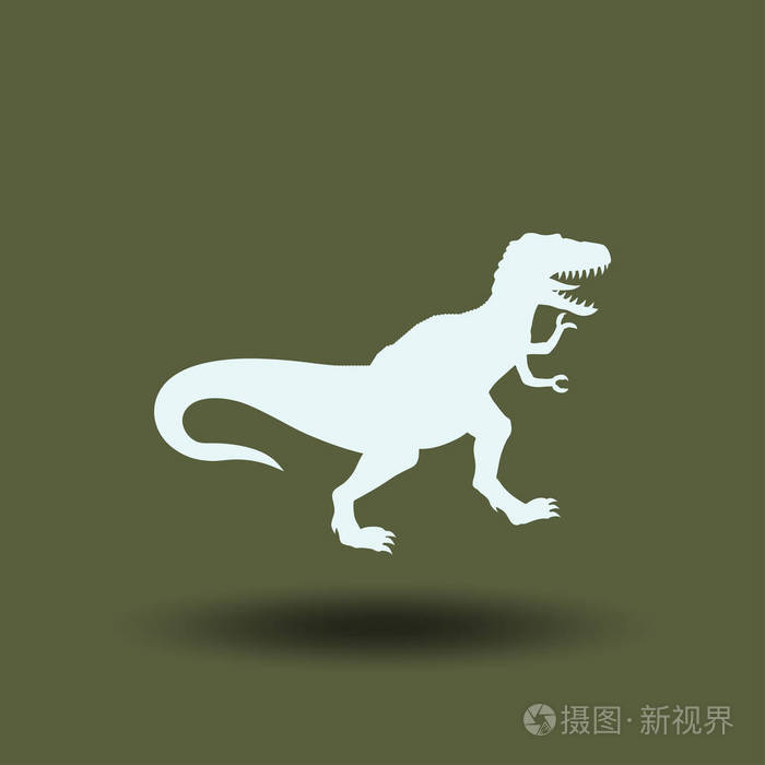 恐龙矢量标志. 平面设计风格.