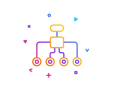 重组线路图标。商业建筑标志。代表符号。渐变线按钮..重组图标设计。五颜六色的几何形状。矢量