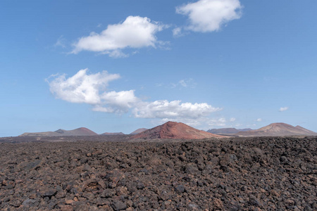 西班牙加那利群岛兰萨罗特岛熔岩岩组火山景观