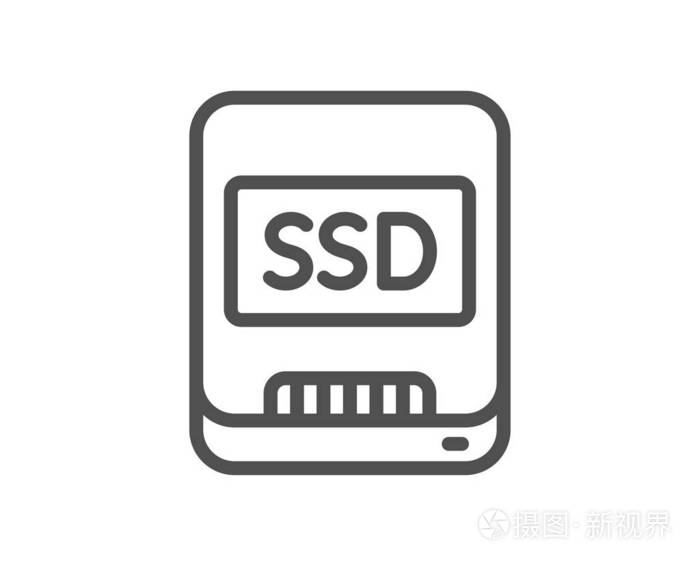 ssd线图标.计算机内存组件标志.数据存储符号.品质设计平面app元素..