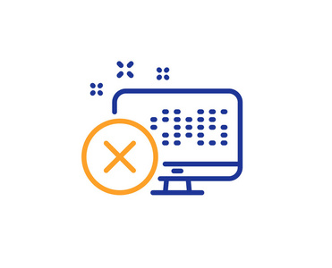 蓝色和橙色细线颜色拒绝访问图标.矢量照片