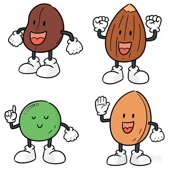 豆子卡通杏仁漫画矢量集豆类卡通矢量集向量集的豆子卡通向量集的花生