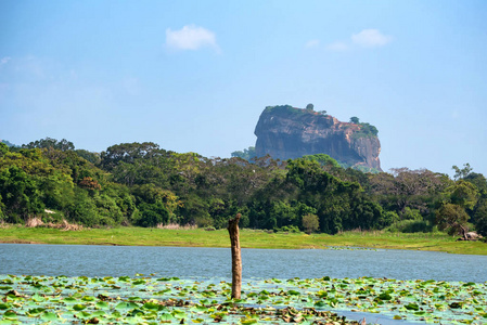 锡吉里亚岩石或狮子岩石的看法在斯里兰卡