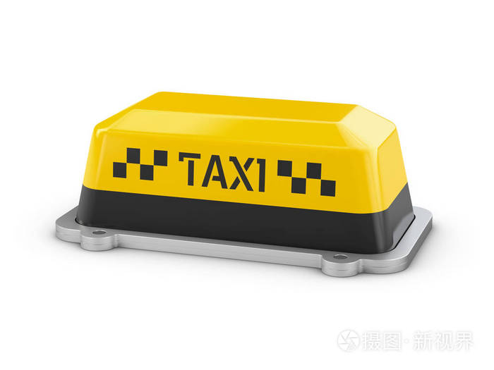 3d 盾出租车的例证在被盘镀白色背景