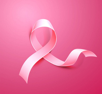 矢量乳腺癌意识海报粉红色丝带