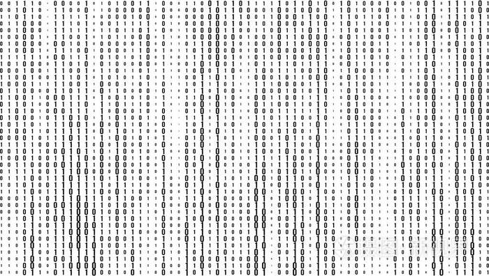 屏幕上的二进制矩阵代码流。 计算机矩阵的数字。