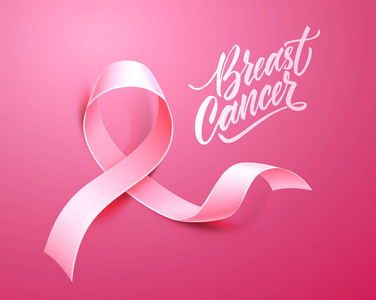 月或粉红丝带海报乳腺癌运动海报乳腺癌癌症宣传海报丝带乳腺癌日混合